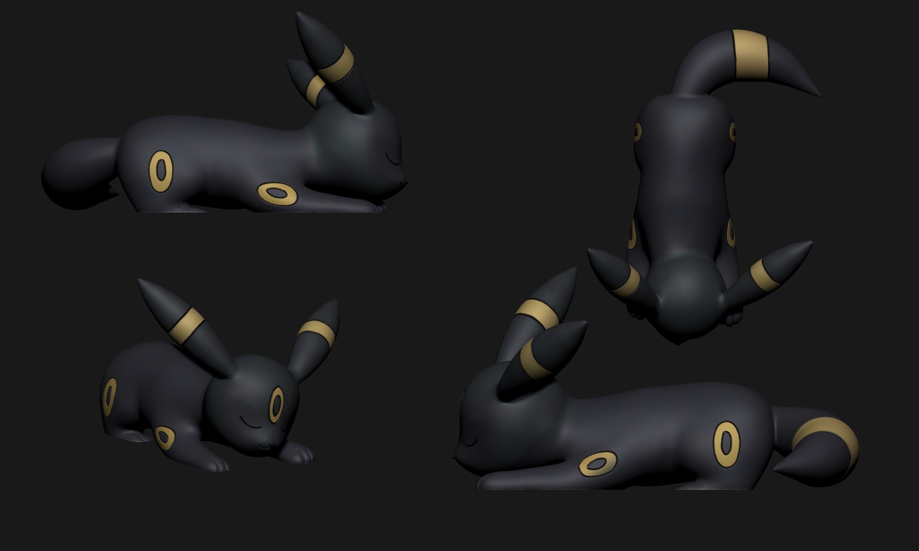 Pokemon - Sleeping Umbreon 3D print model_3