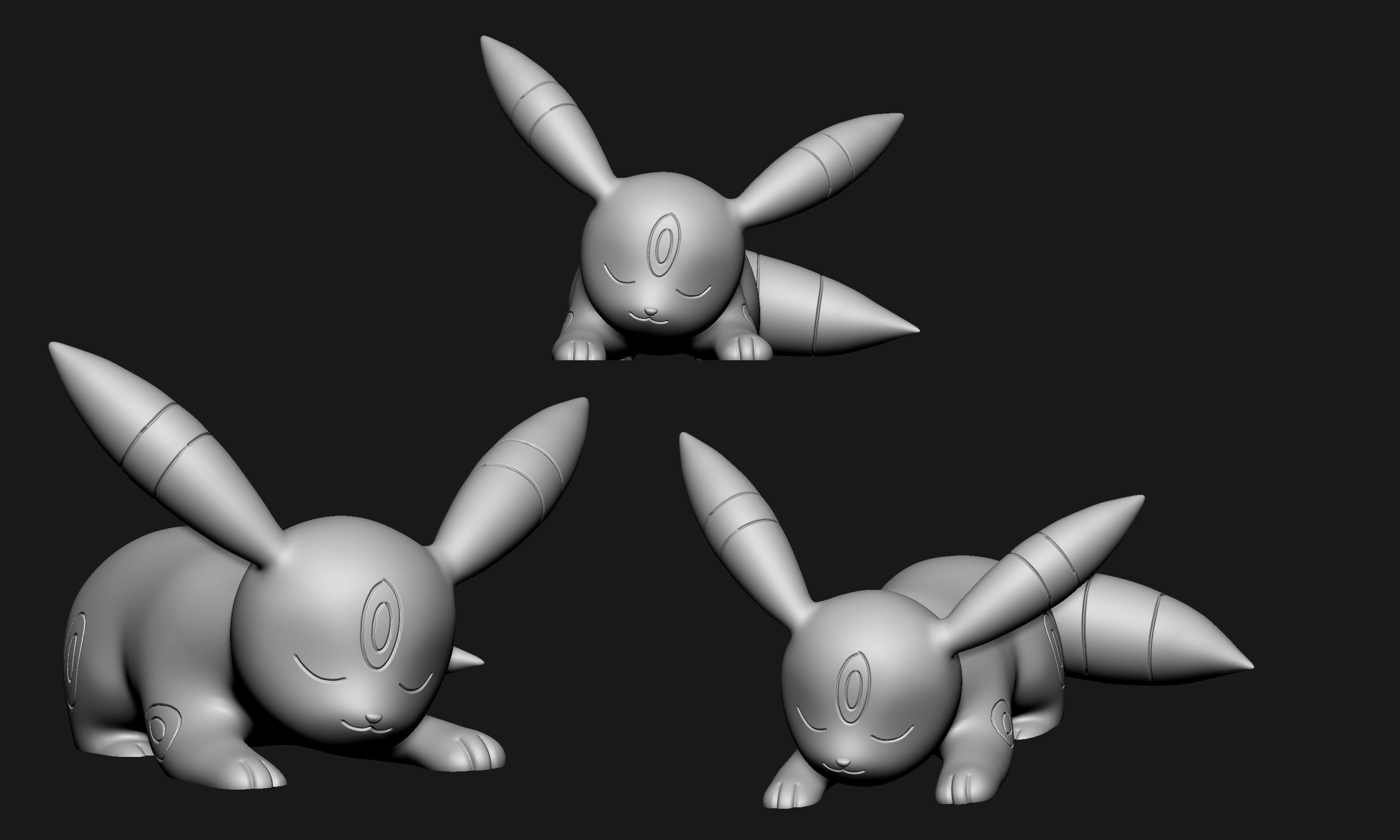 Pokemon - Sleeping Umbreon 3D print model_5
