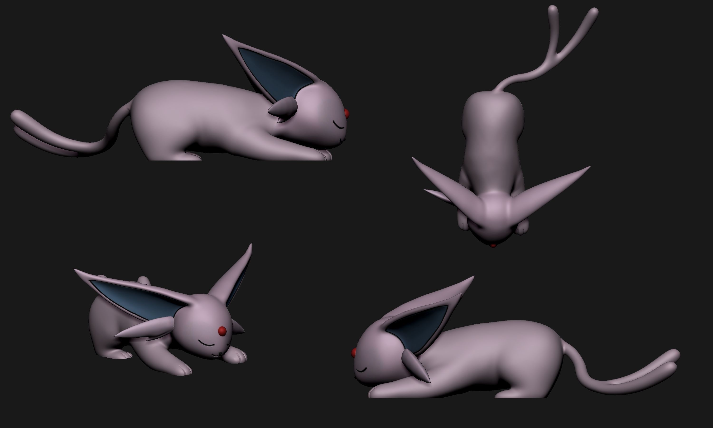 Pokemon - Sleeping Espeon 3D print model_2