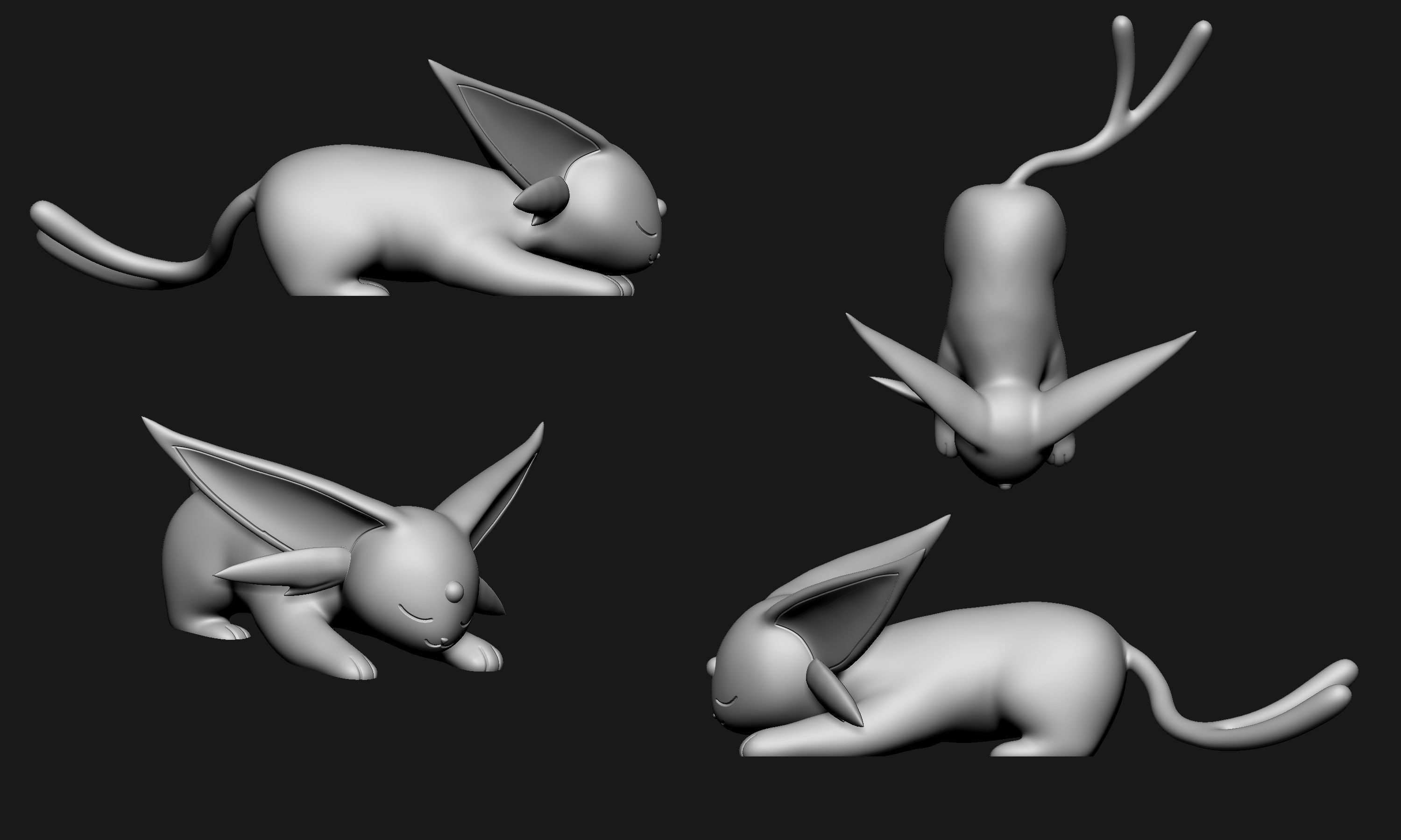 Pokemon - Sleeping Espeon 3D print model_6