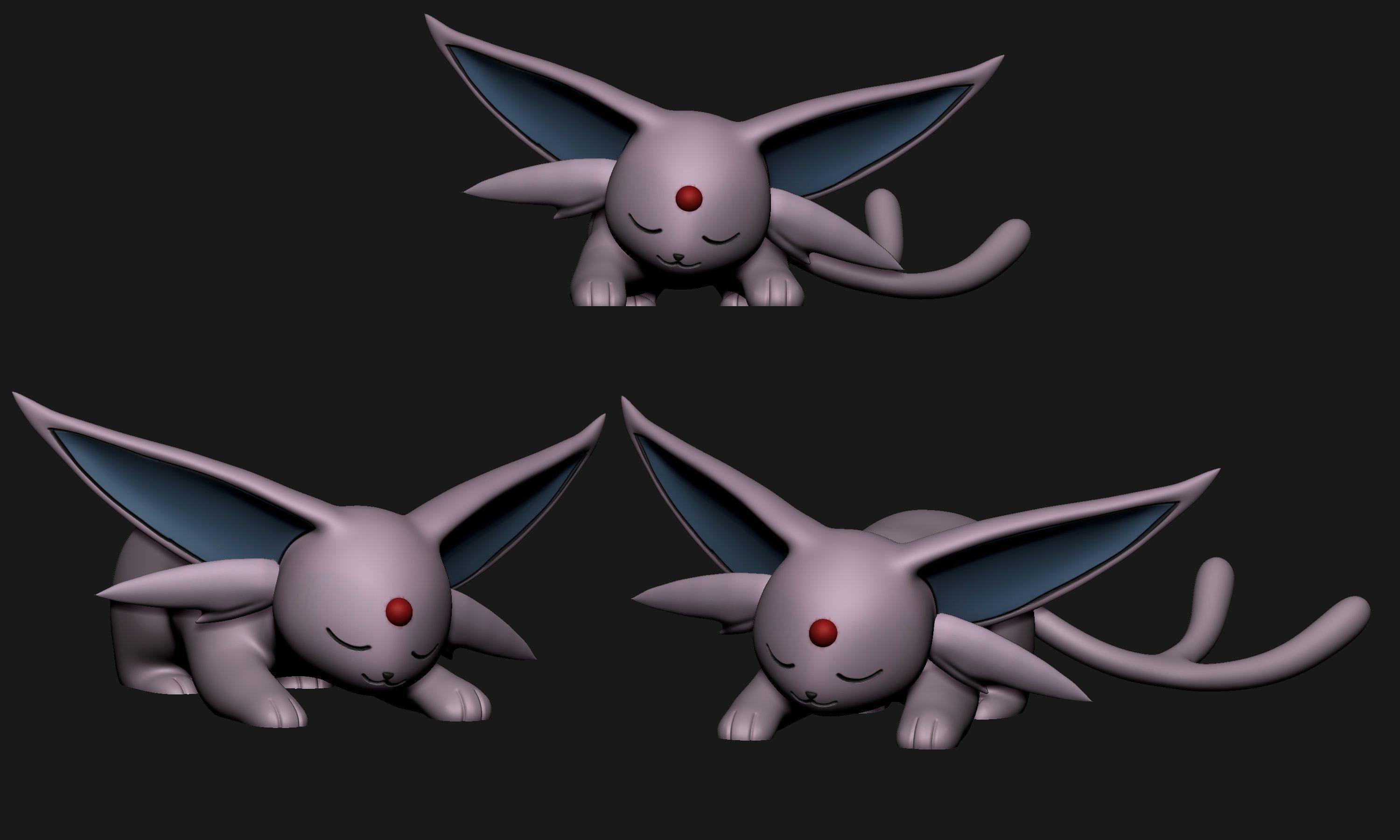 Pokemon - Sleeping Espeon 3D print model_3