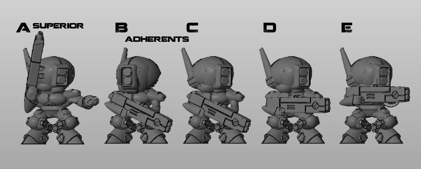CHIBI-TECH SD - TCE ADHERENT SQUAD 3D print model_1