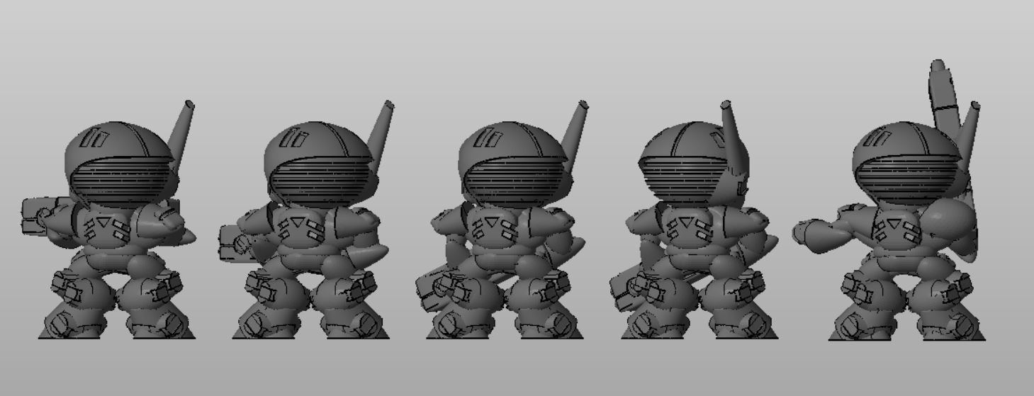 CHIBI-TECH SD - TCE ADHERENT SQUAD 3D print model_2