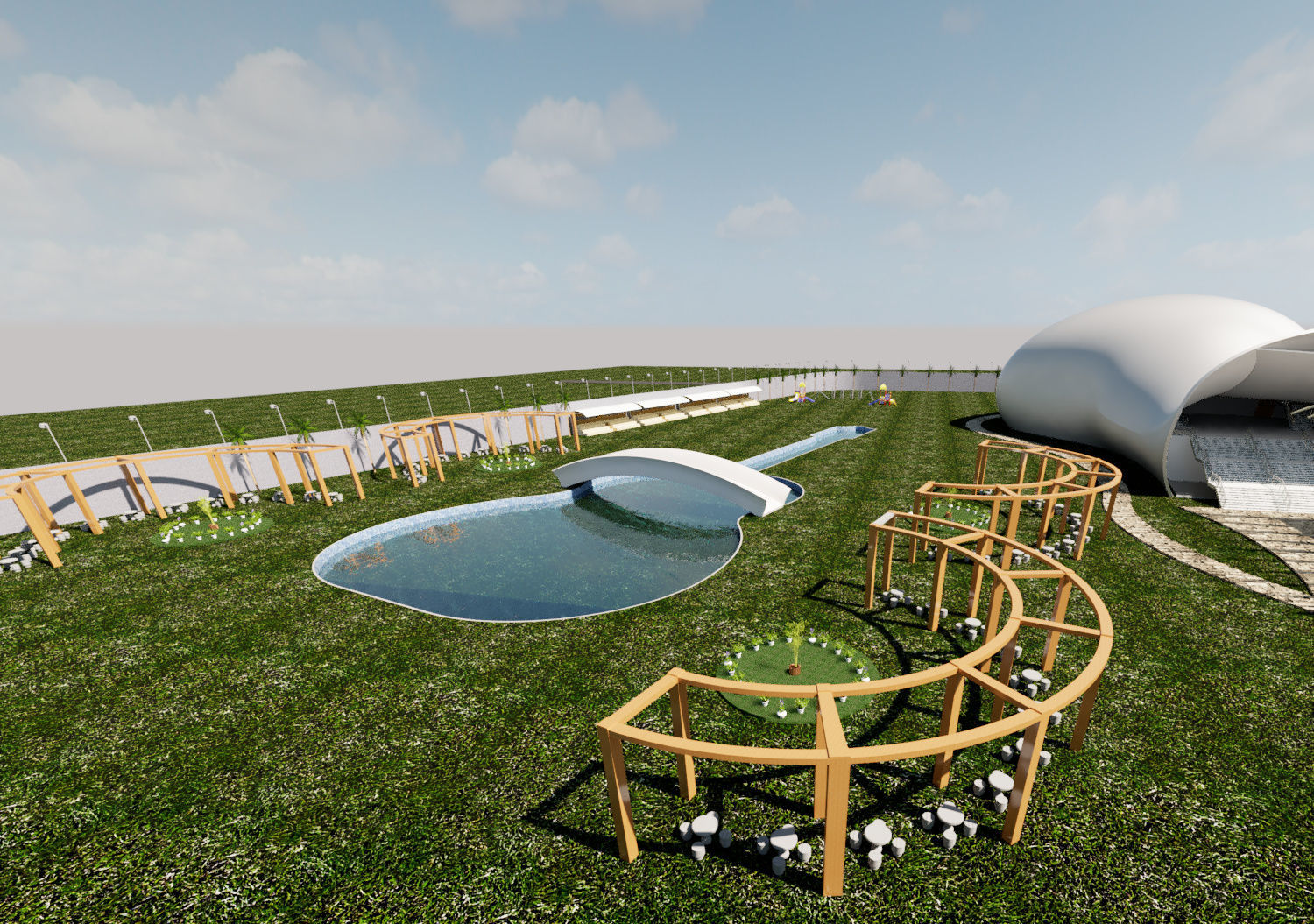 Edificio Casa Opera Low-poly 3D model_7