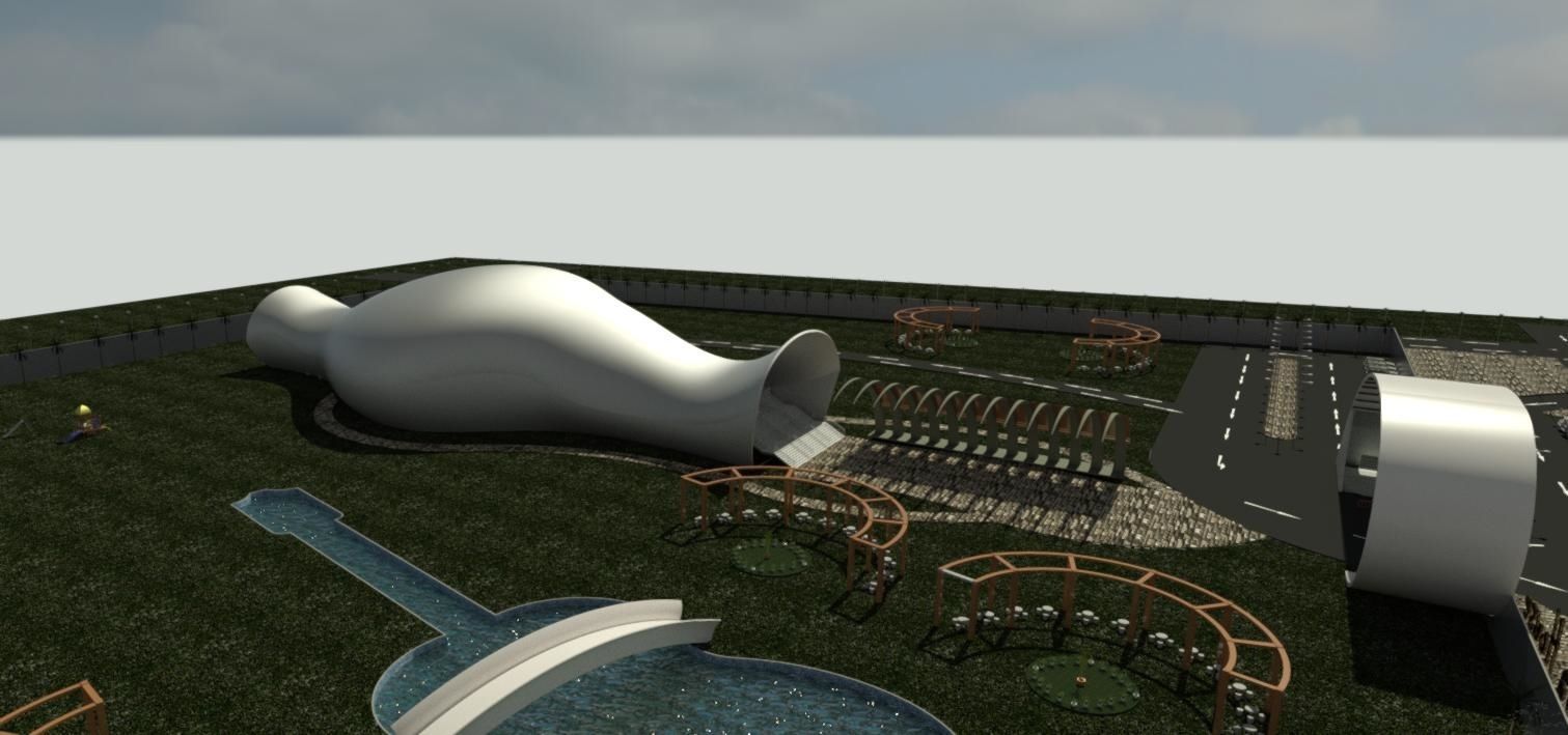 Edificio Casa Opera Low-poly 3D model_1