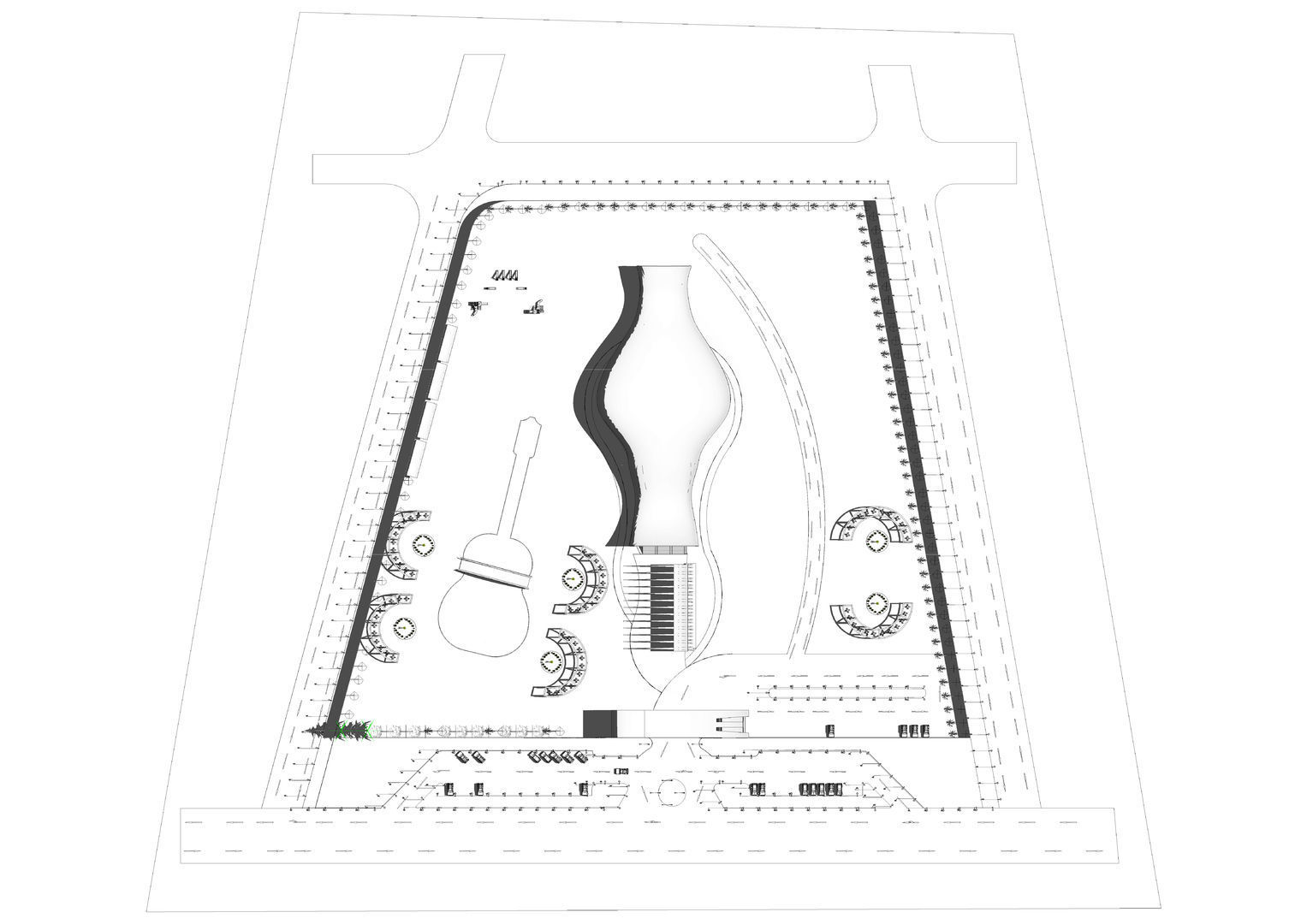 Edificio Casa Opera Low-poly 3D model_3