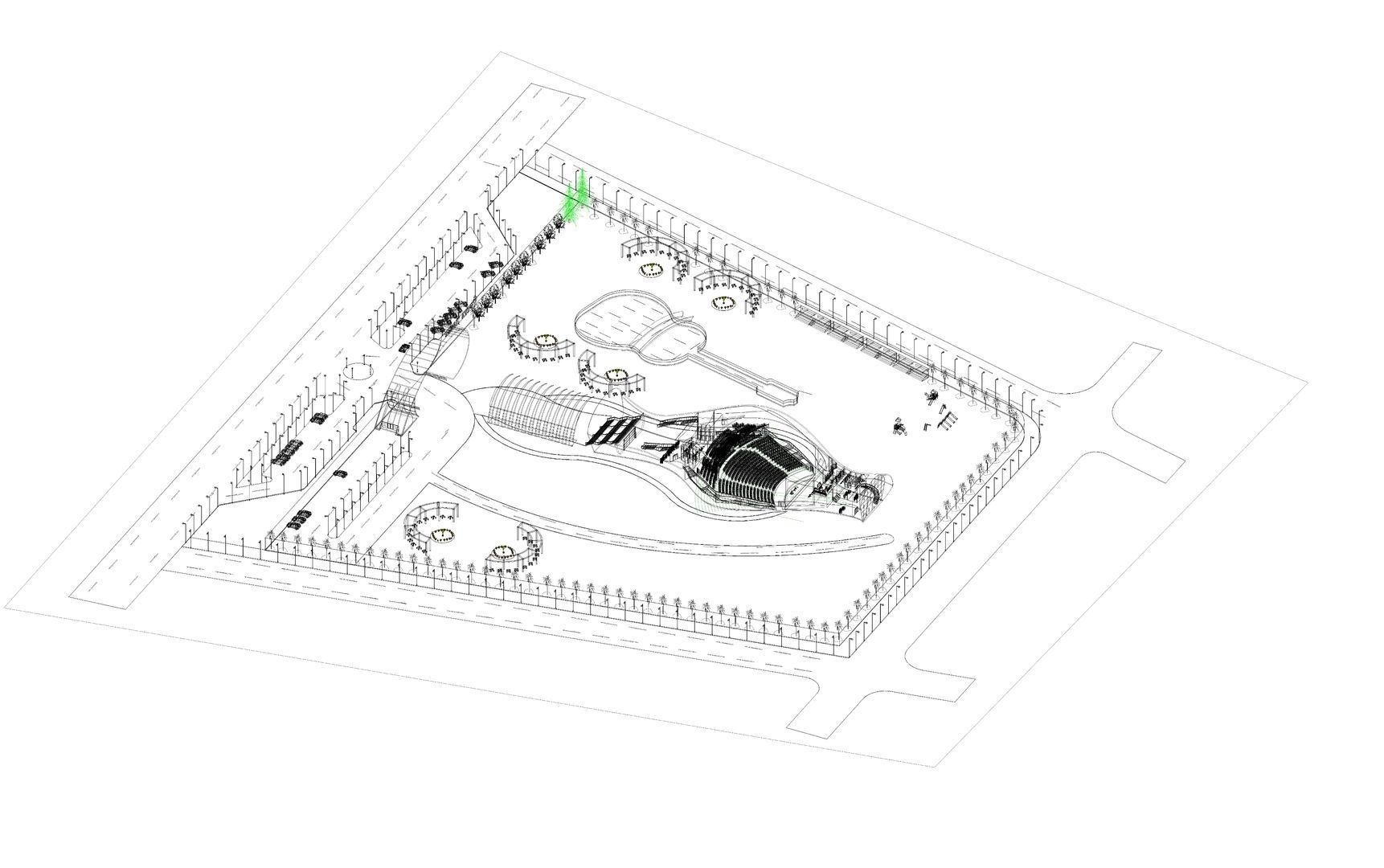 Edificio Casa Opera Low-poly 3D model_12