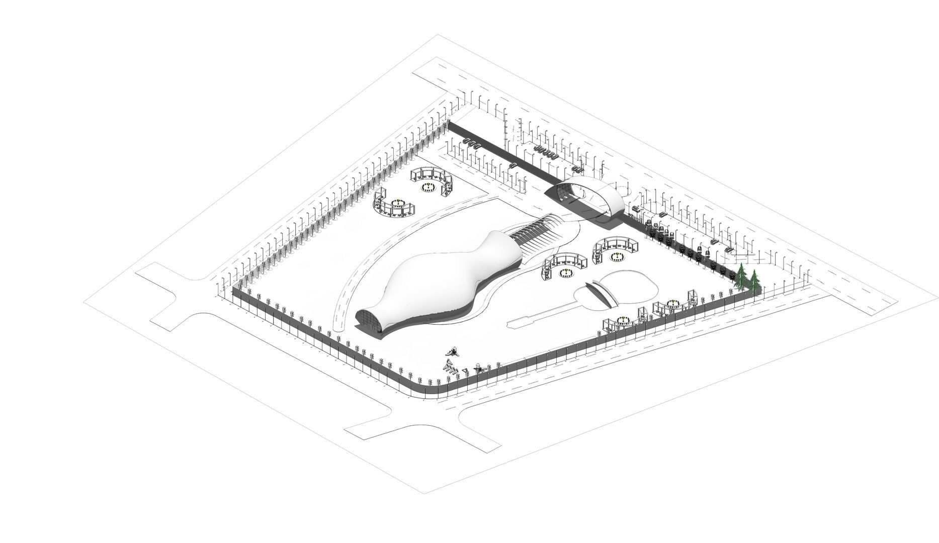 Edificio Casa Opera Low-poly 3D model_11