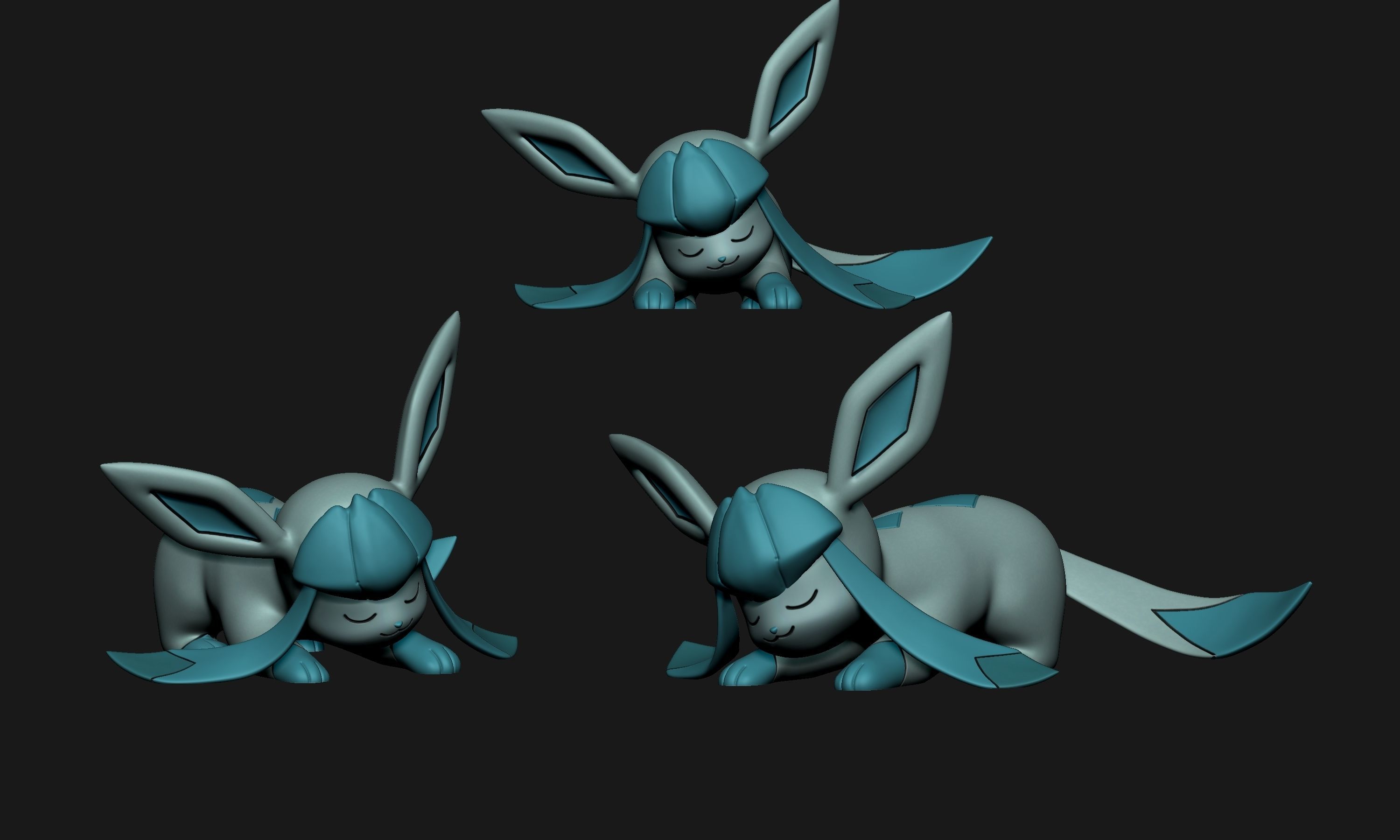 Pokemon - Sleeping Eeveelutions 3D print model_20