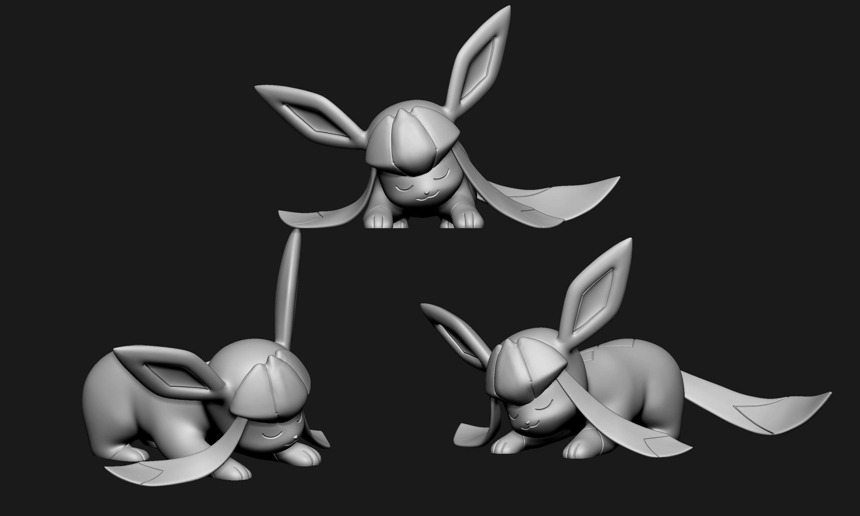 Pokemon - Sleeping Eeveelutions 3D print model_21