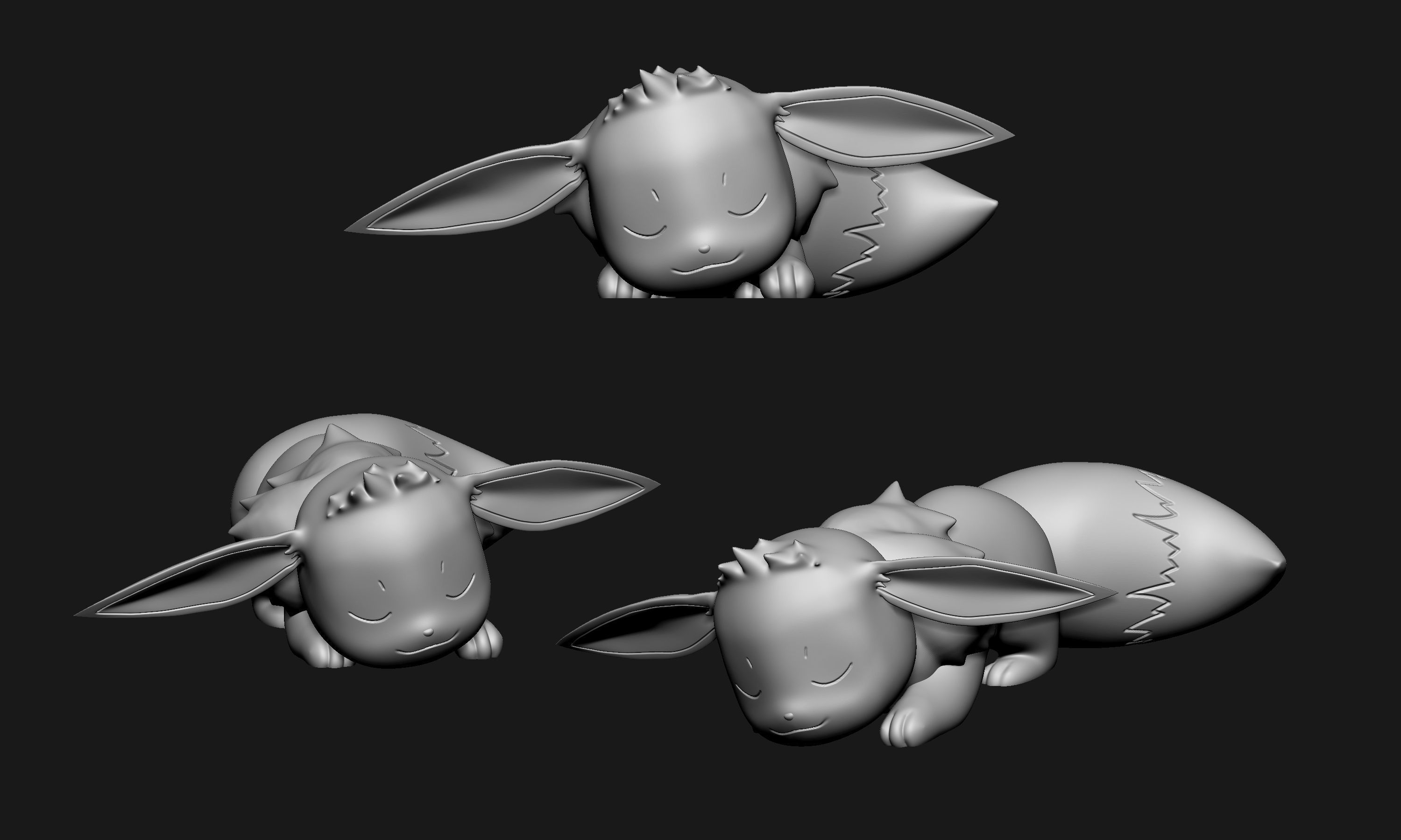 Pokemon - Sleeping Eeveelutions 3D print model_3