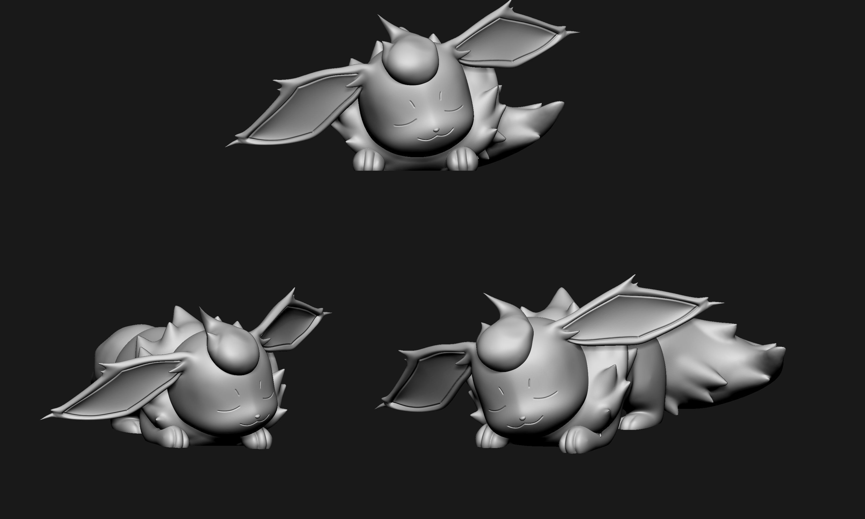 Pokemon - Sleeping Eeveelutions 3D print model_9