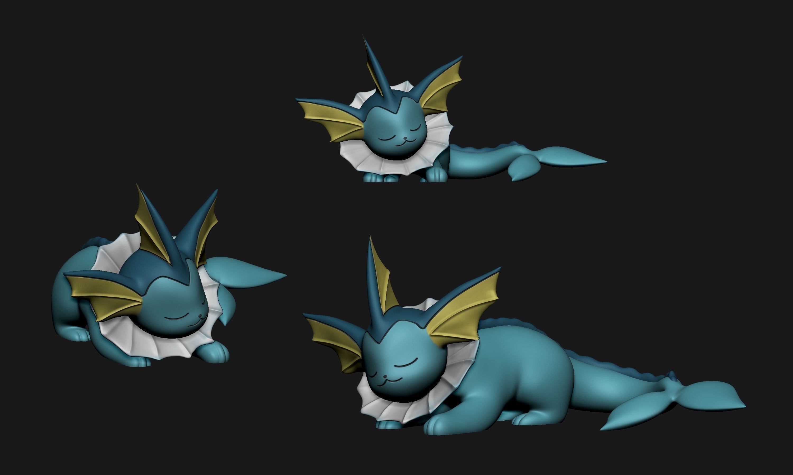 Pokemon - Sleeping Eeveelutions 3D print model_11