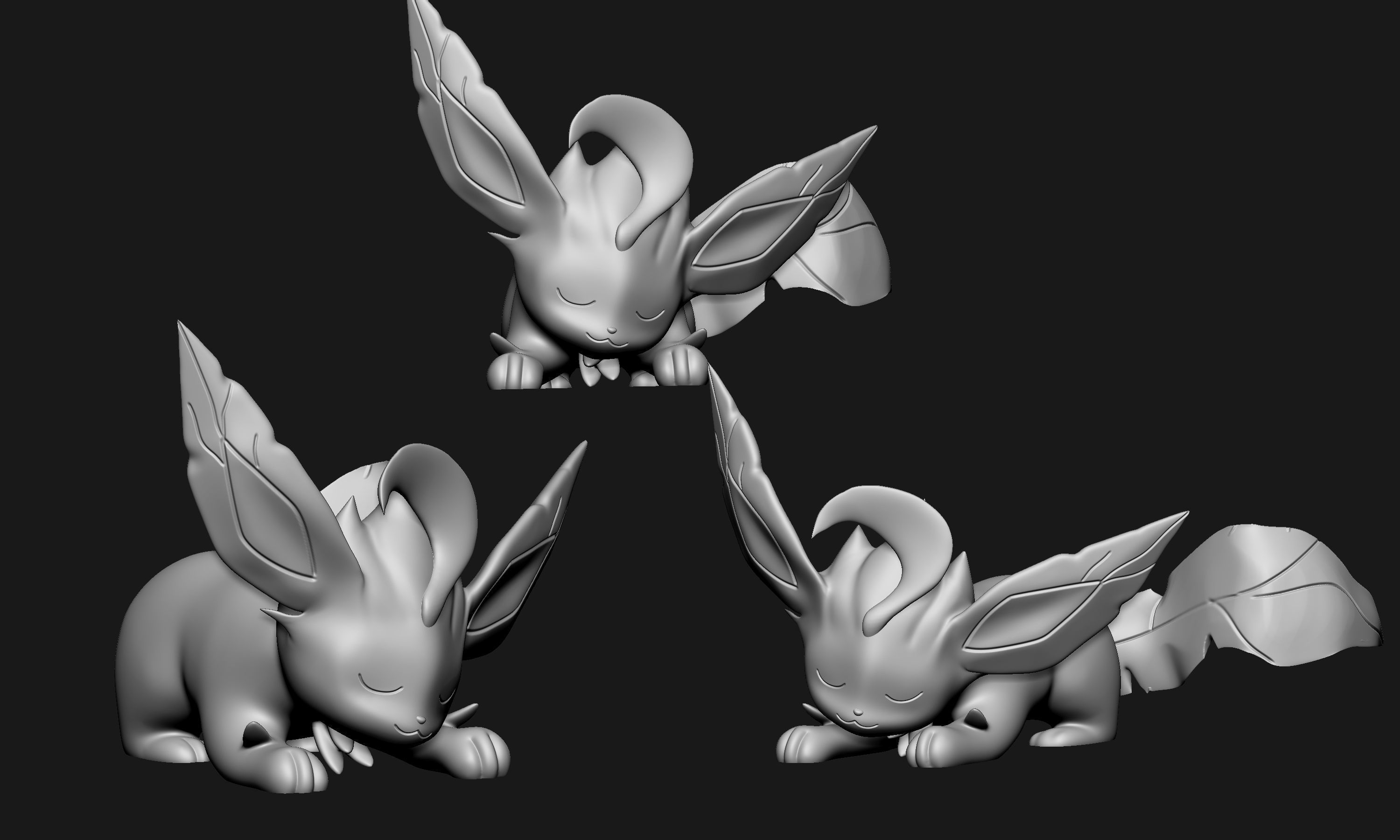 Pokemon - Sleeping Eeveelutions 3D print model_24