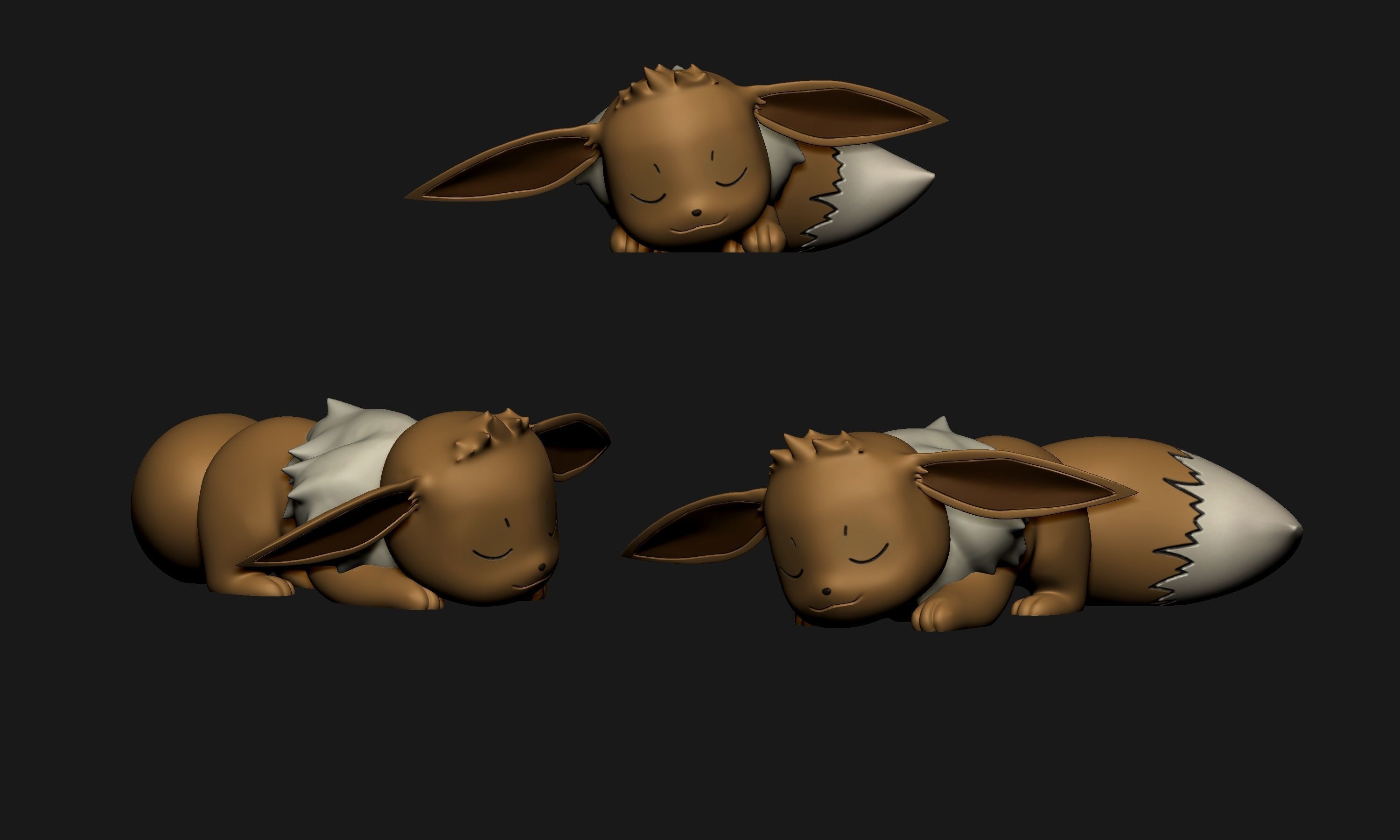Pokemon - Sleeping Eeveelutions 3D print model_2