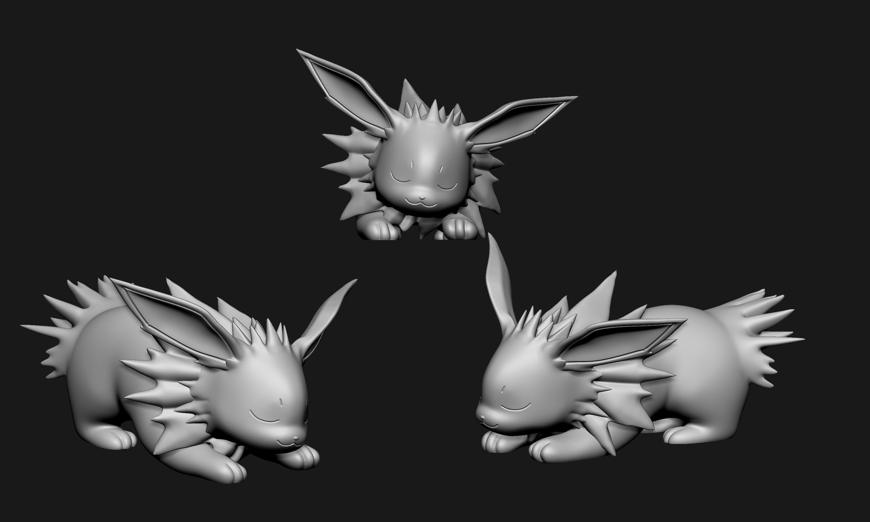 Pokemon - Sleeping Eeveelutions 3D print model_6