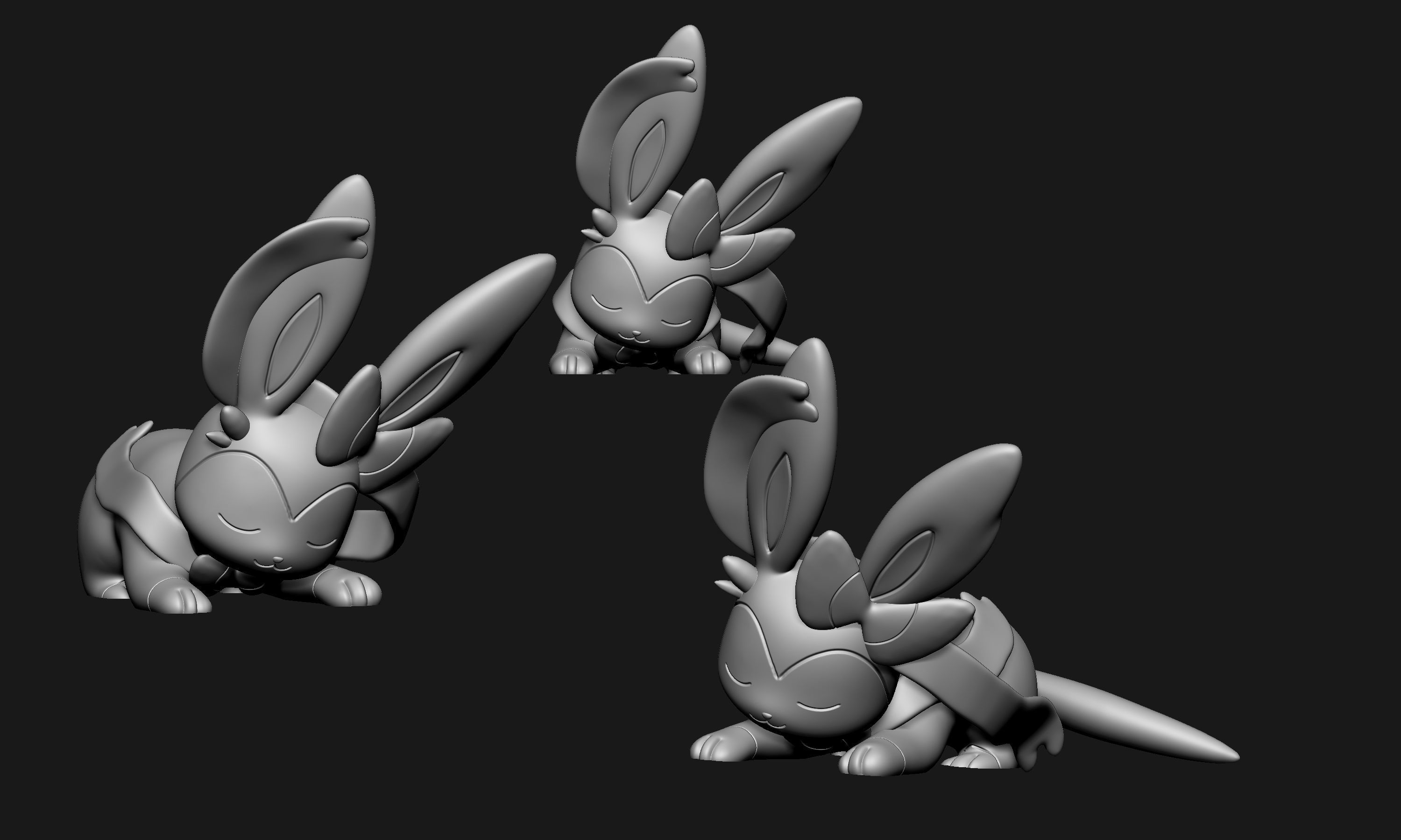 Pokemon - Sleeping Eeveelutions 3D print model_27