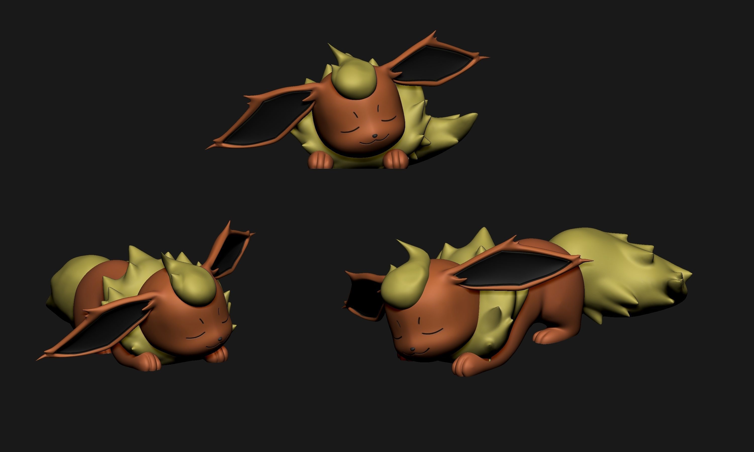 Pokemon - Sleeping Eeveelutions 3D print model_8