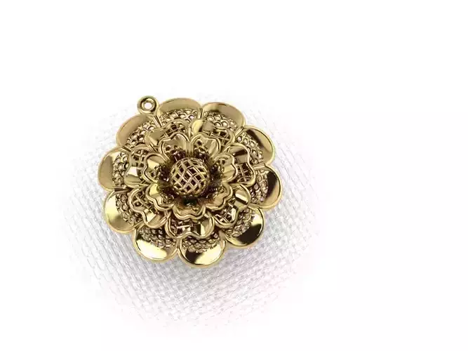 pendant29 ornate gold flower locket