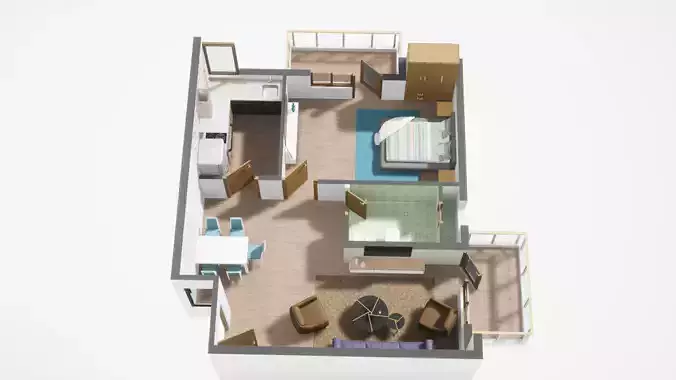3D Floor Plan model 03