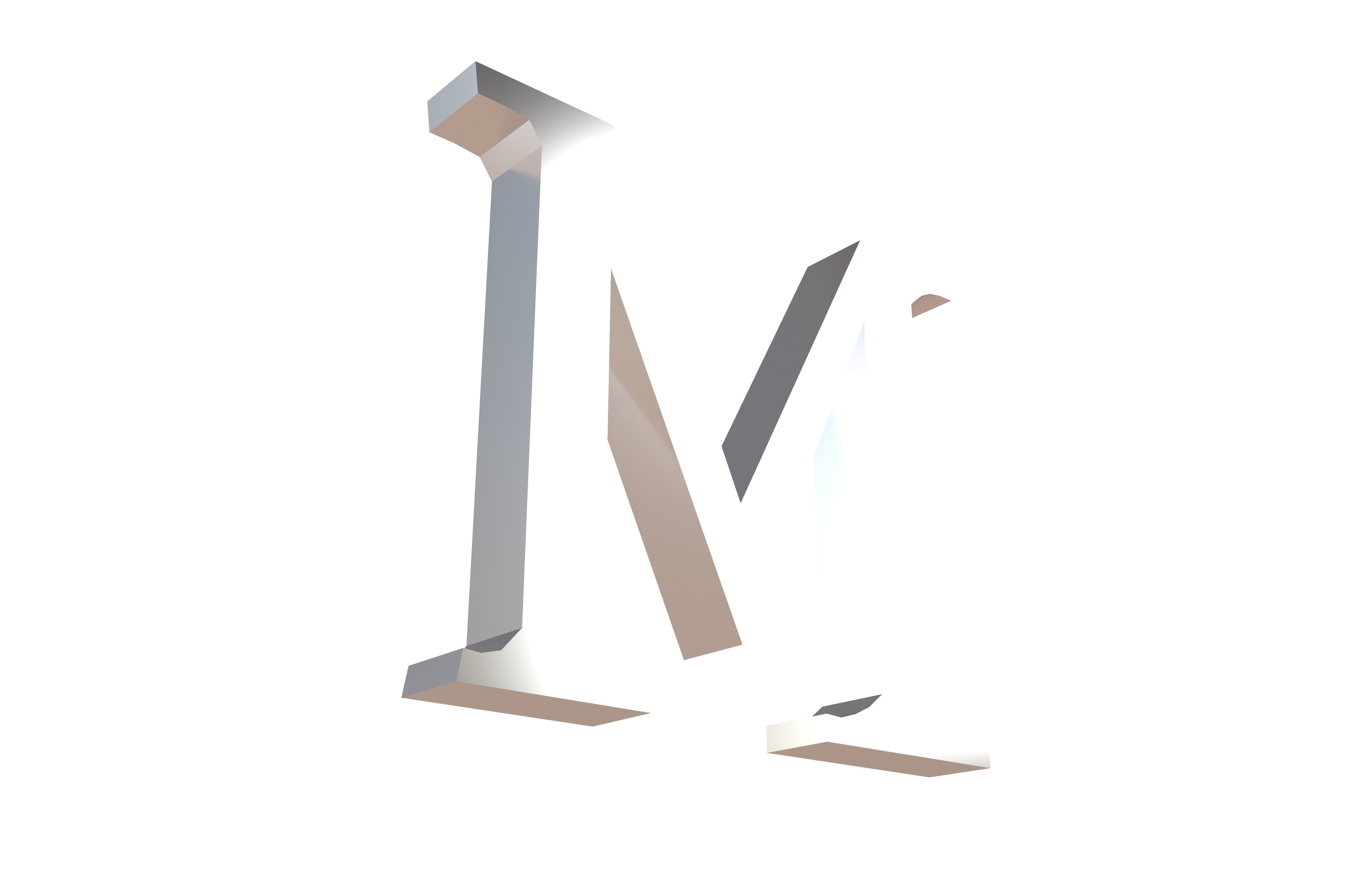 Roman Numerals 1000 v1 003 Low-poly 3D model_3
