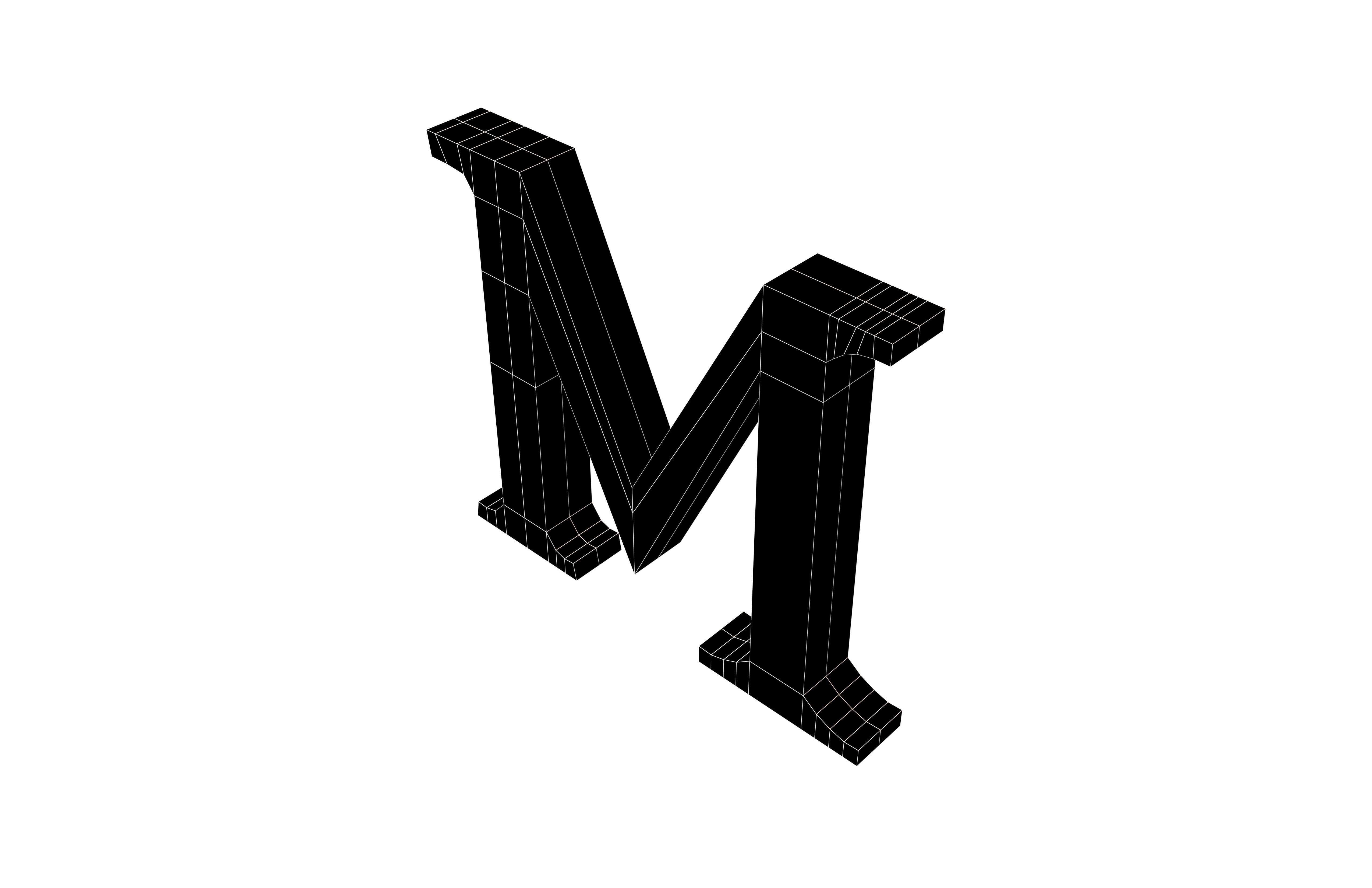 Roman Numerals 1000 v1 003 Low-poly 3D model_6