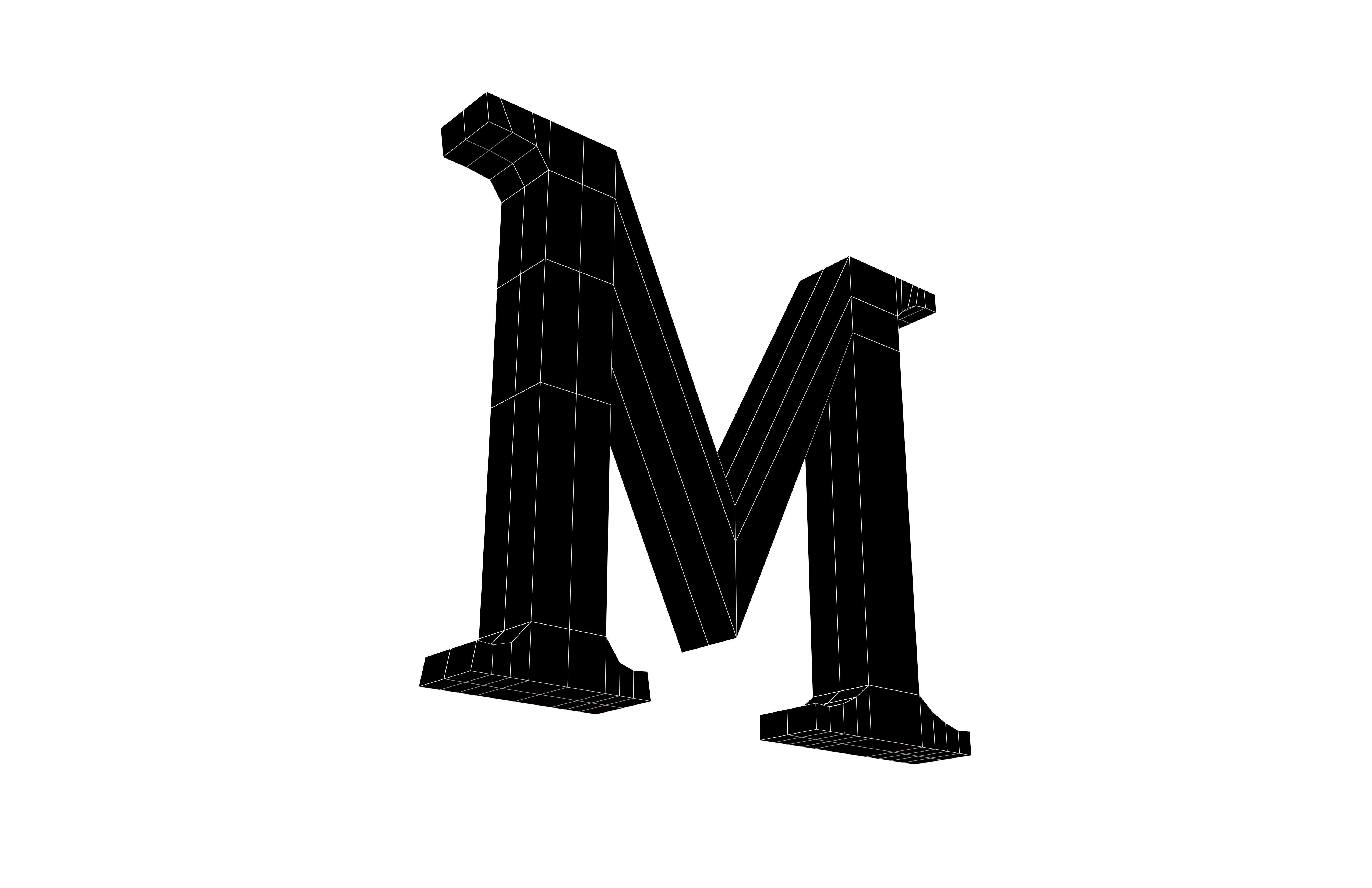 Roman Numerals 1000 v1 003 Low-poly 3D model_7