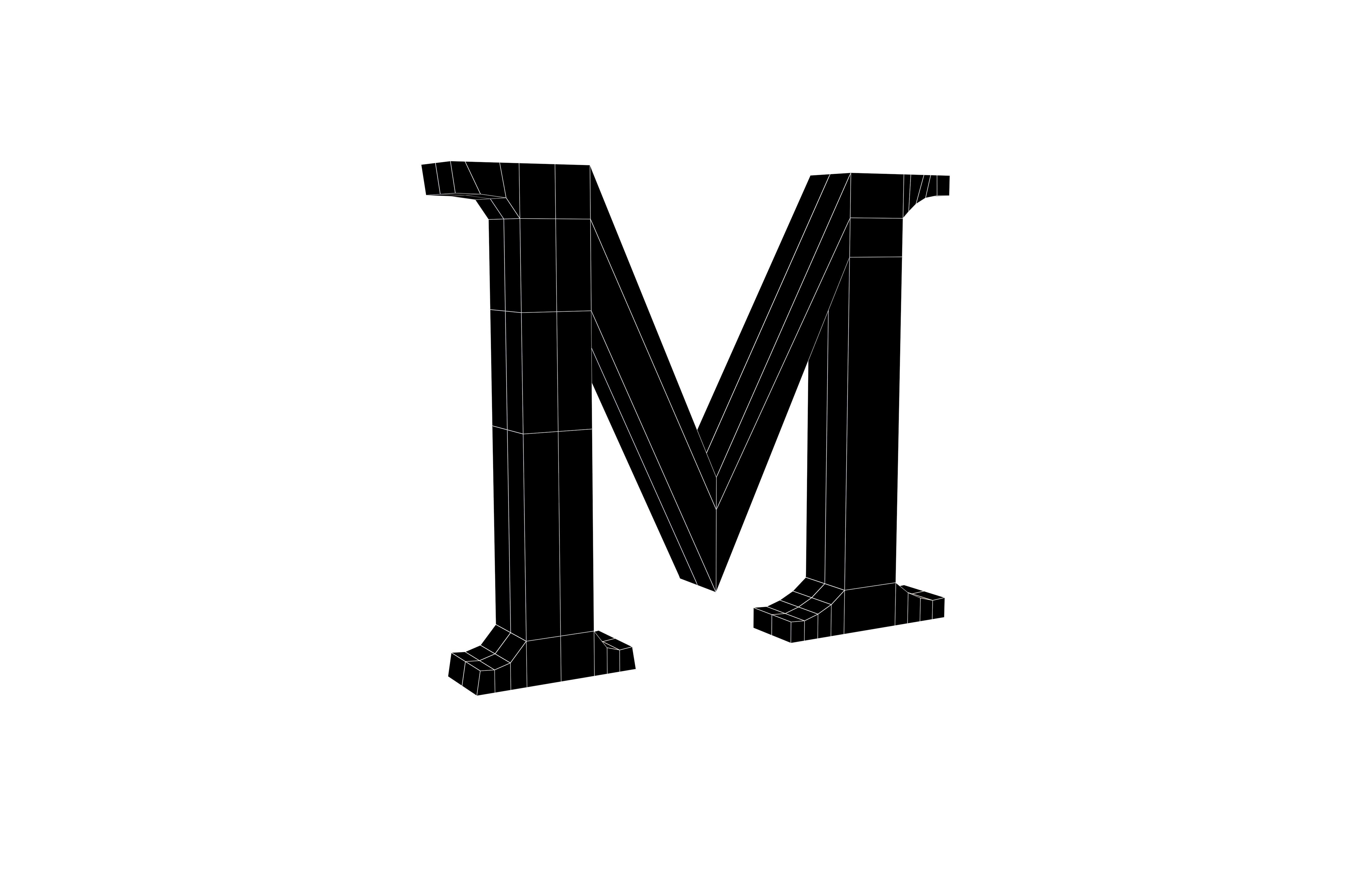 Roman Numerals 1000 v1 003 Low-poly 3D model_5