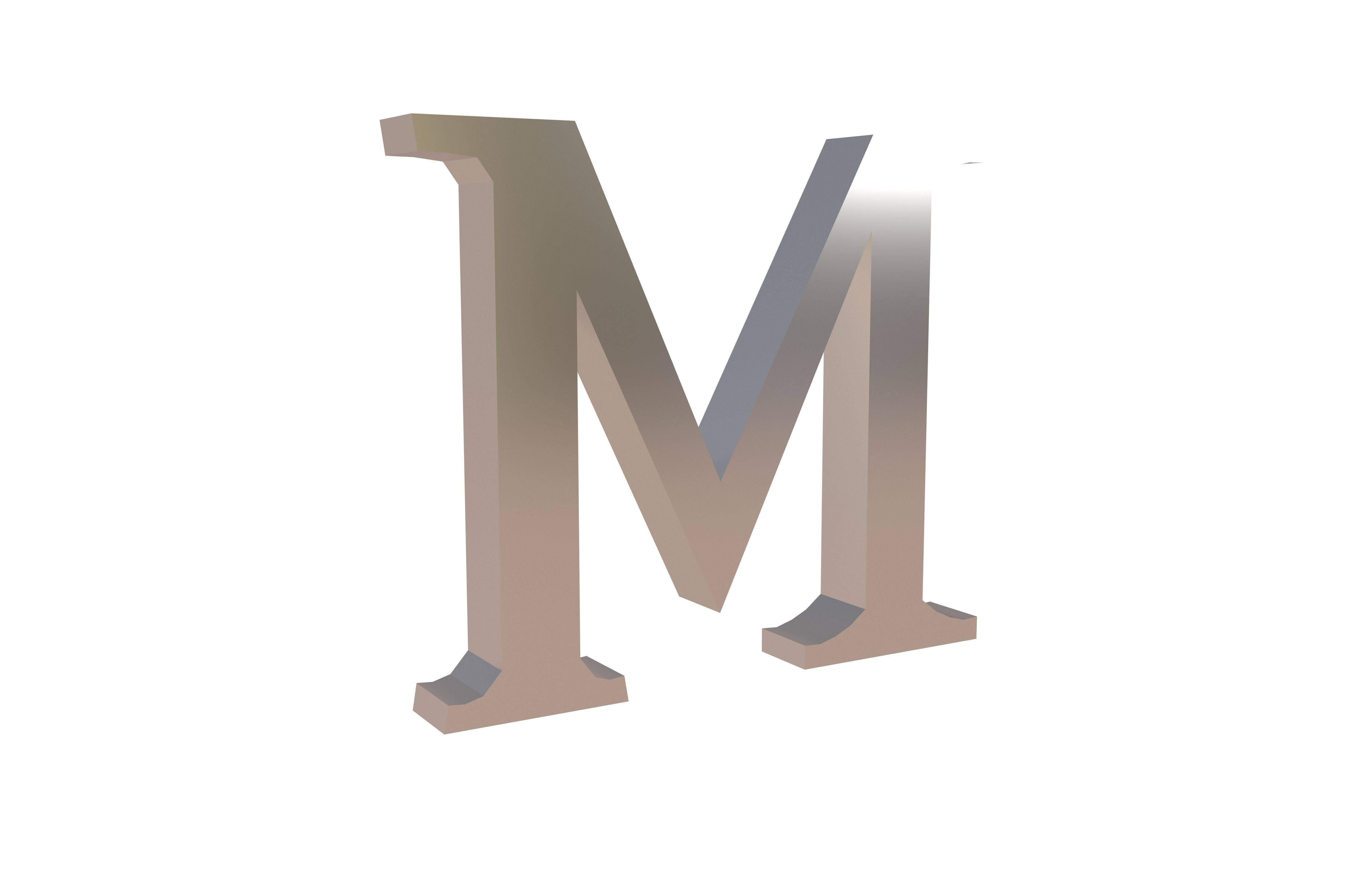 Roman Numerals 1000 v1 003 Low-poly 3D model_1