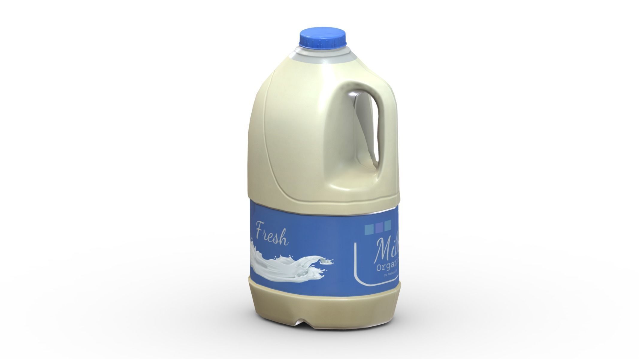 Supermarket Milk Bottle 03 Low Poly PBR Realistic Low-poly 3D model_5