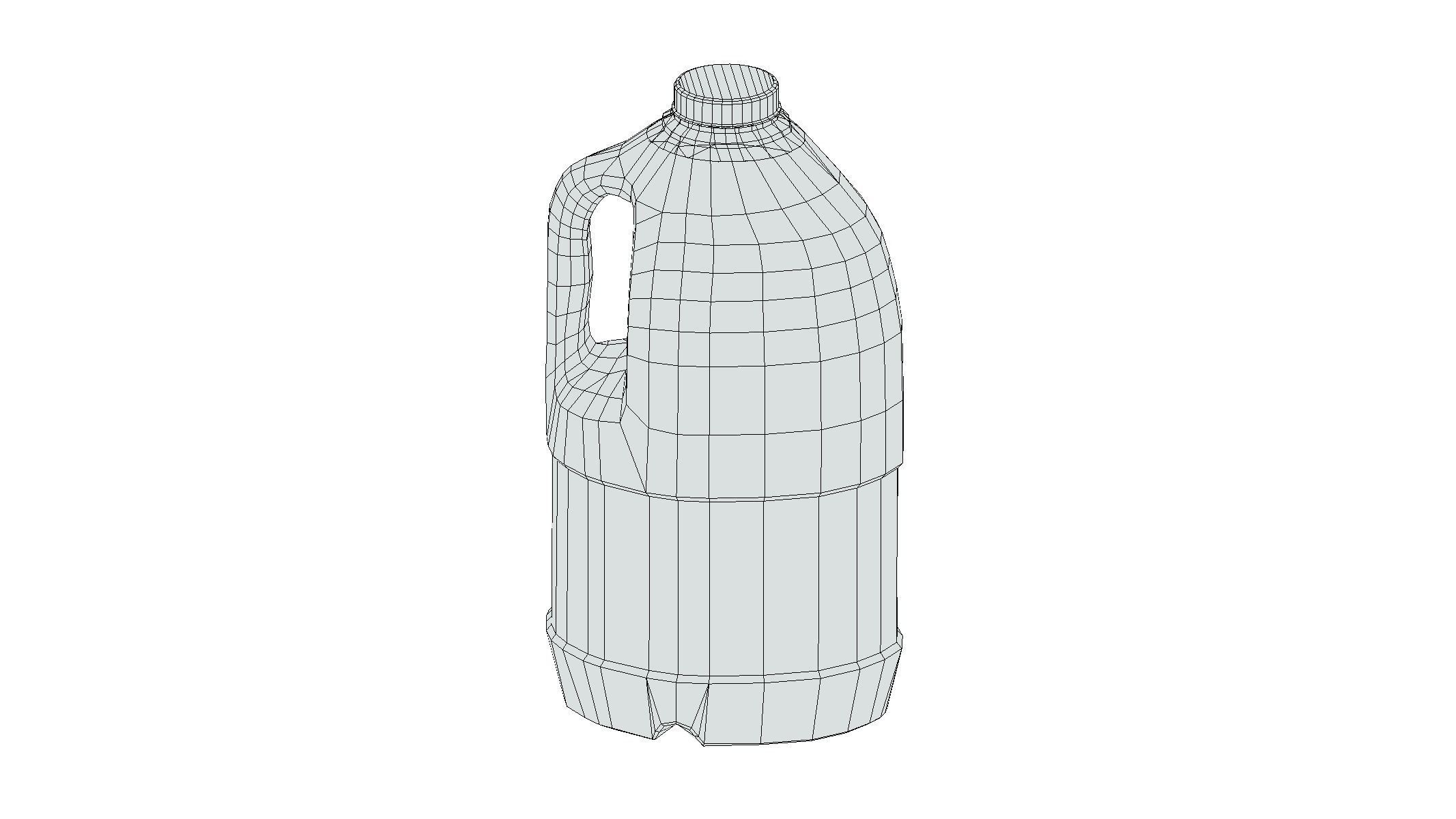 Supermarket Milk Bottle 03 Low Poly PBR Realistic Low-poly 3D model_1