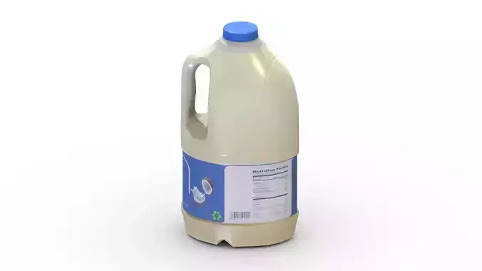 Supermarket Milk Bottle 03 Low Poly PBR Realistic