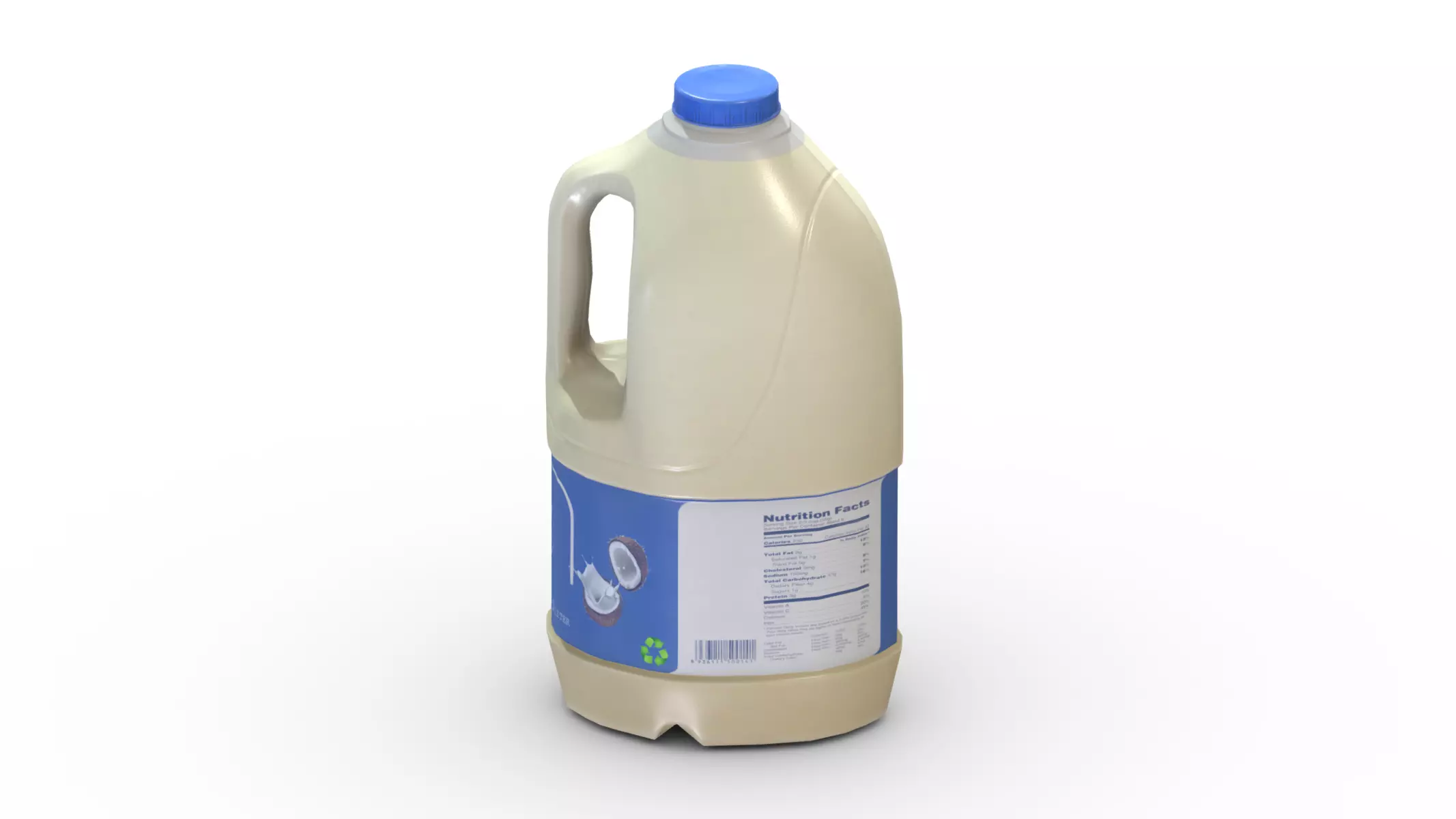Supermarket Milk Bottle 03 Low Poly PBR Realistic Low-poly 3D model_0