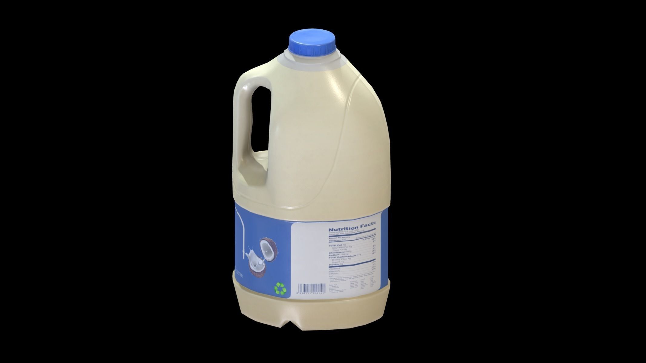 Supermarket Milk Bottle 03 Low Poly PBR Realistic Low-poly 3D model_2