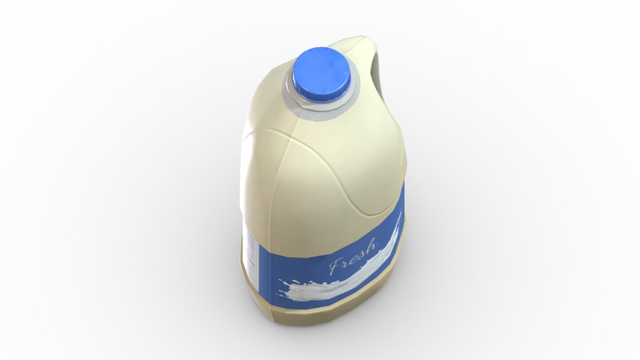 Supermarket Milk Bottle 03 Low Poly PBR Realistic Low-poly 3D model_6