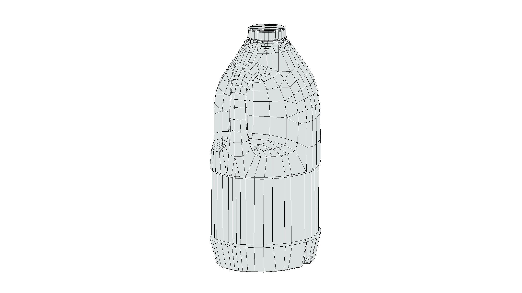 Supermarket Milk Bottle 03 Low Poly PBR Realistic Low-poly 3D model_4