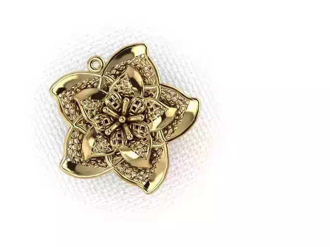 pendant27 gold flower pendant