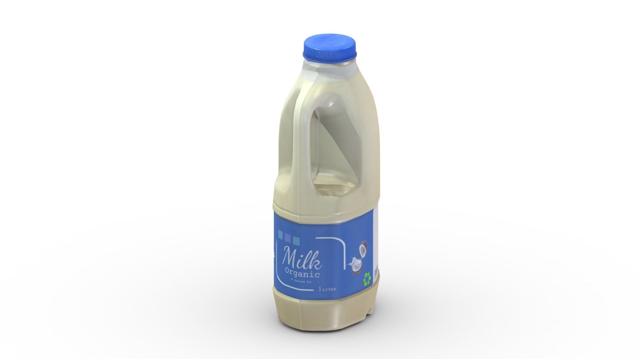 Supermarket Milk Bottle 04 Low Poly PBR Realistic Low-poly 3D model_3