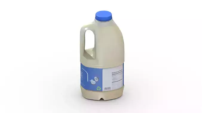 Supermarket Milk Bottle 04 Low Poly PBR Realistic Low-poly 3D model