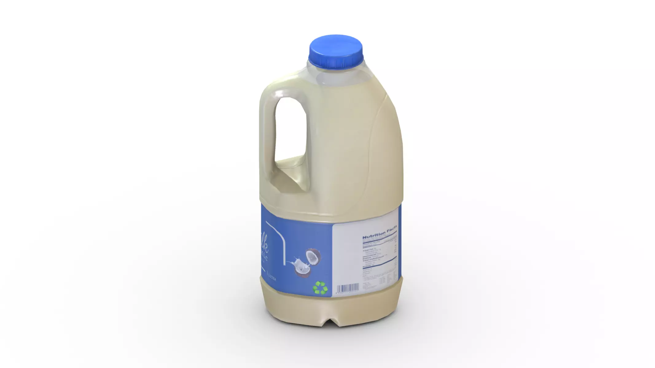 Supermarket Milk Bottle 04 Low Poly PBR Realistic Low-poly 3D model_0