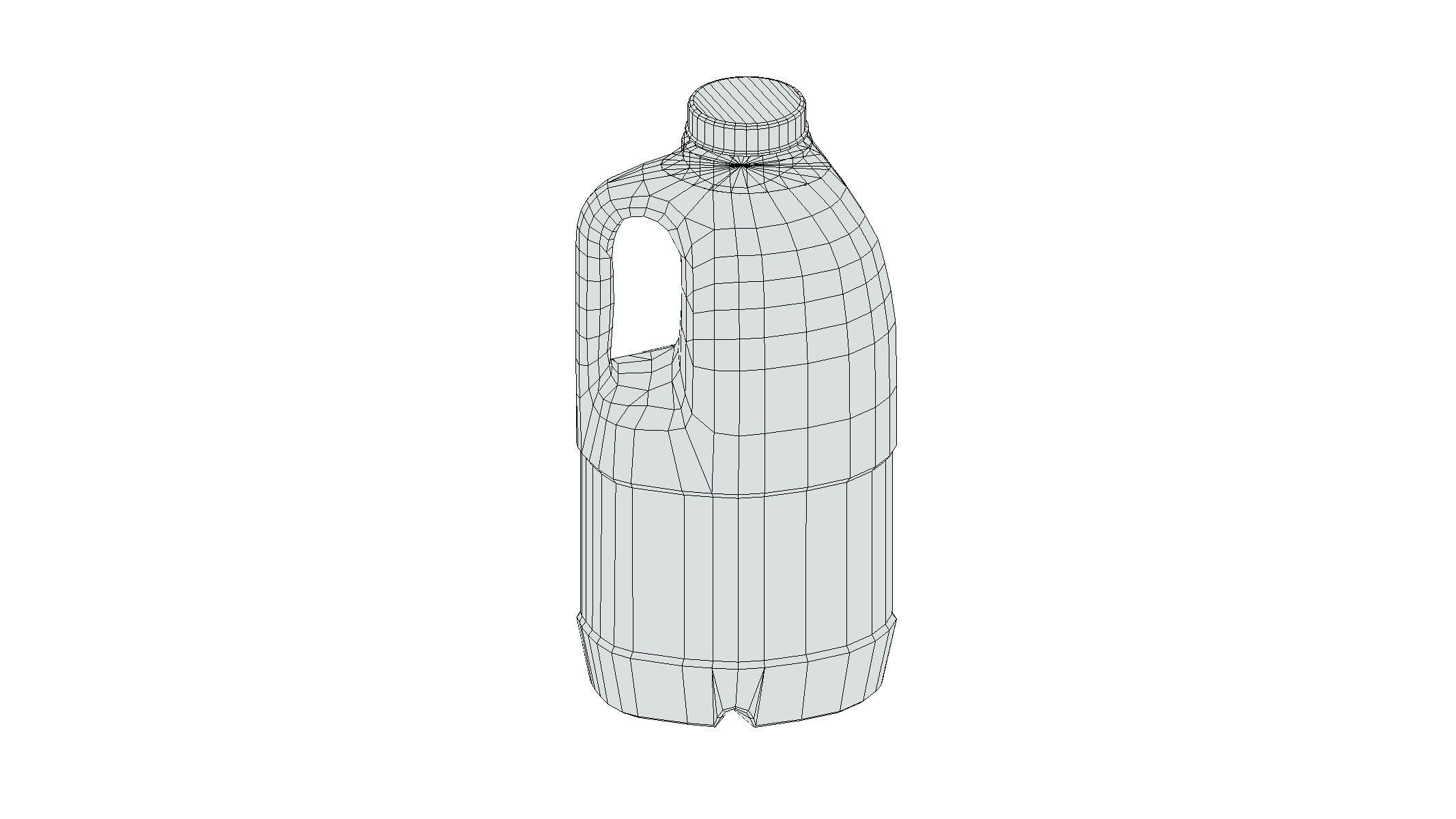 Supermarket Milk Bottle 04 Low Poly PBR Realistic Low-poly 3D model_1