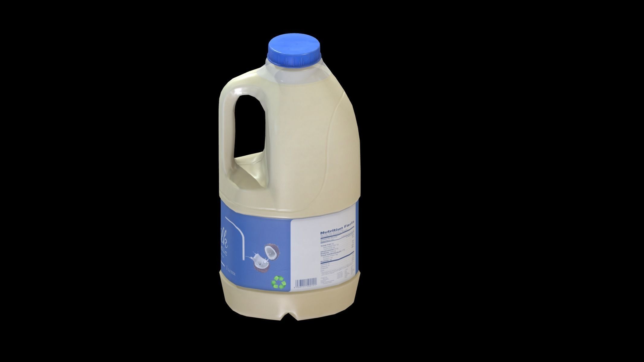 Supermarket Milk Bottle 04 Low Poly PBR Realistic Low-poly 3D model_2