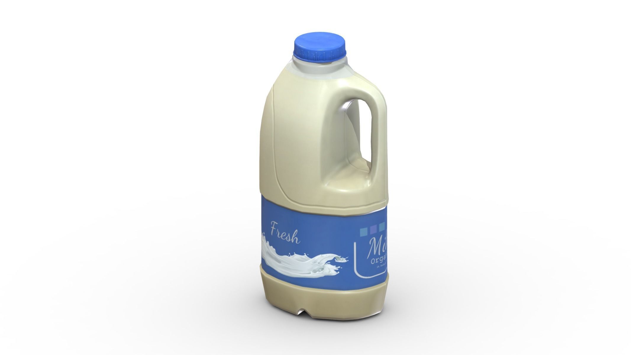 Supermarket Milk Bottle 04 Low Poly PBR Realistic Low-poly 3D model_5