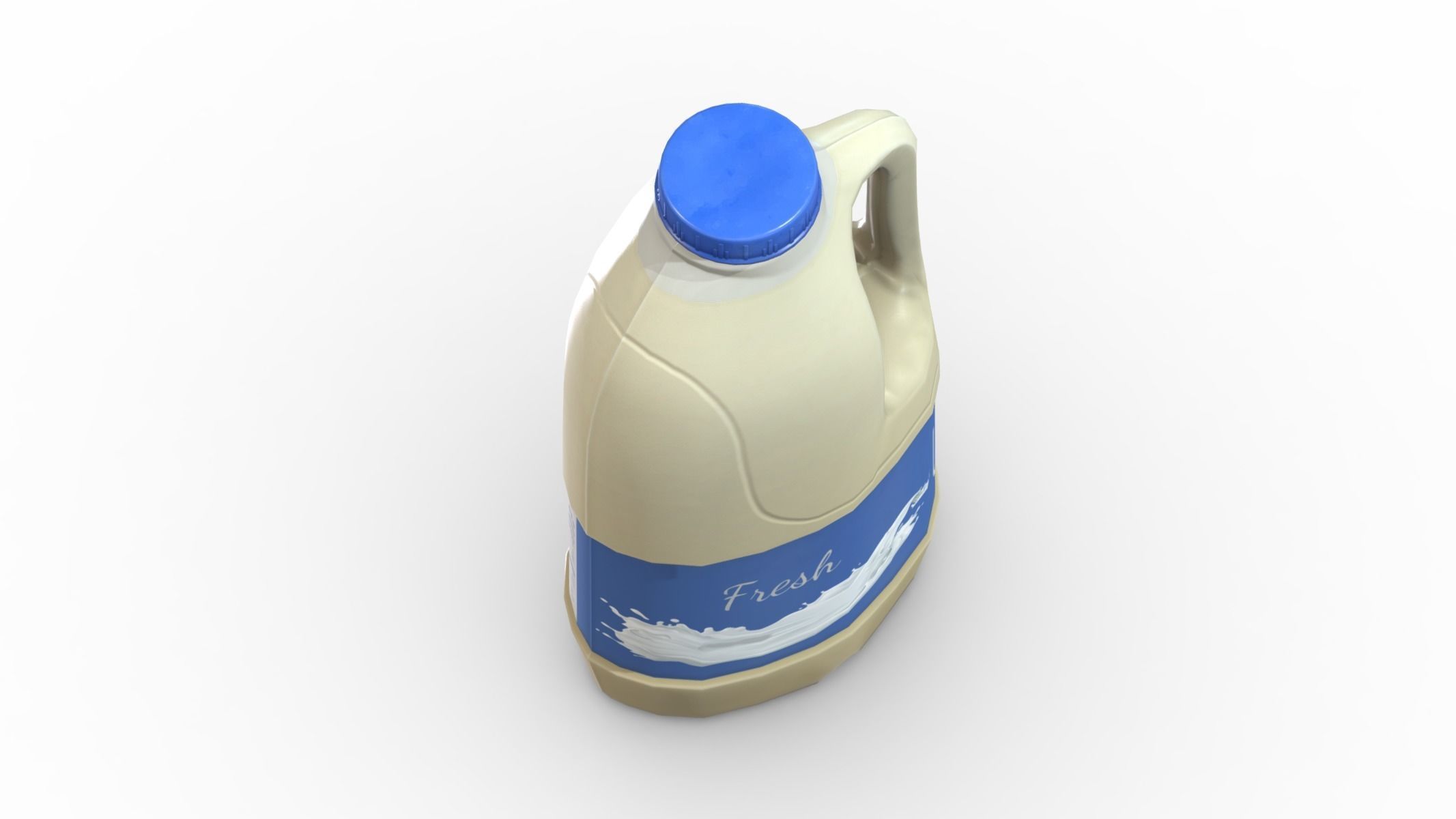 Supermarket Milk Bottle 04 Low Poly PBR Realistic Low-poly 3D model_6