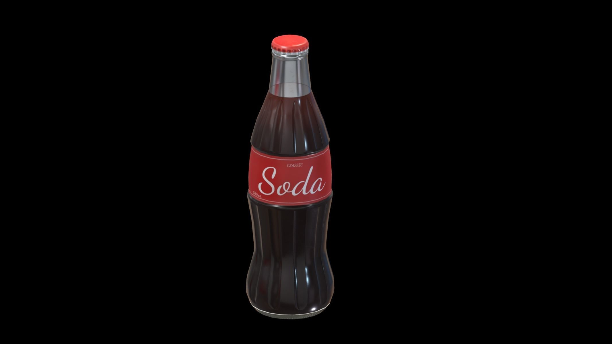 Supermarket Soda Drink Bottle 04 Low Poly PBR Realistic Low-poly 3D model_2