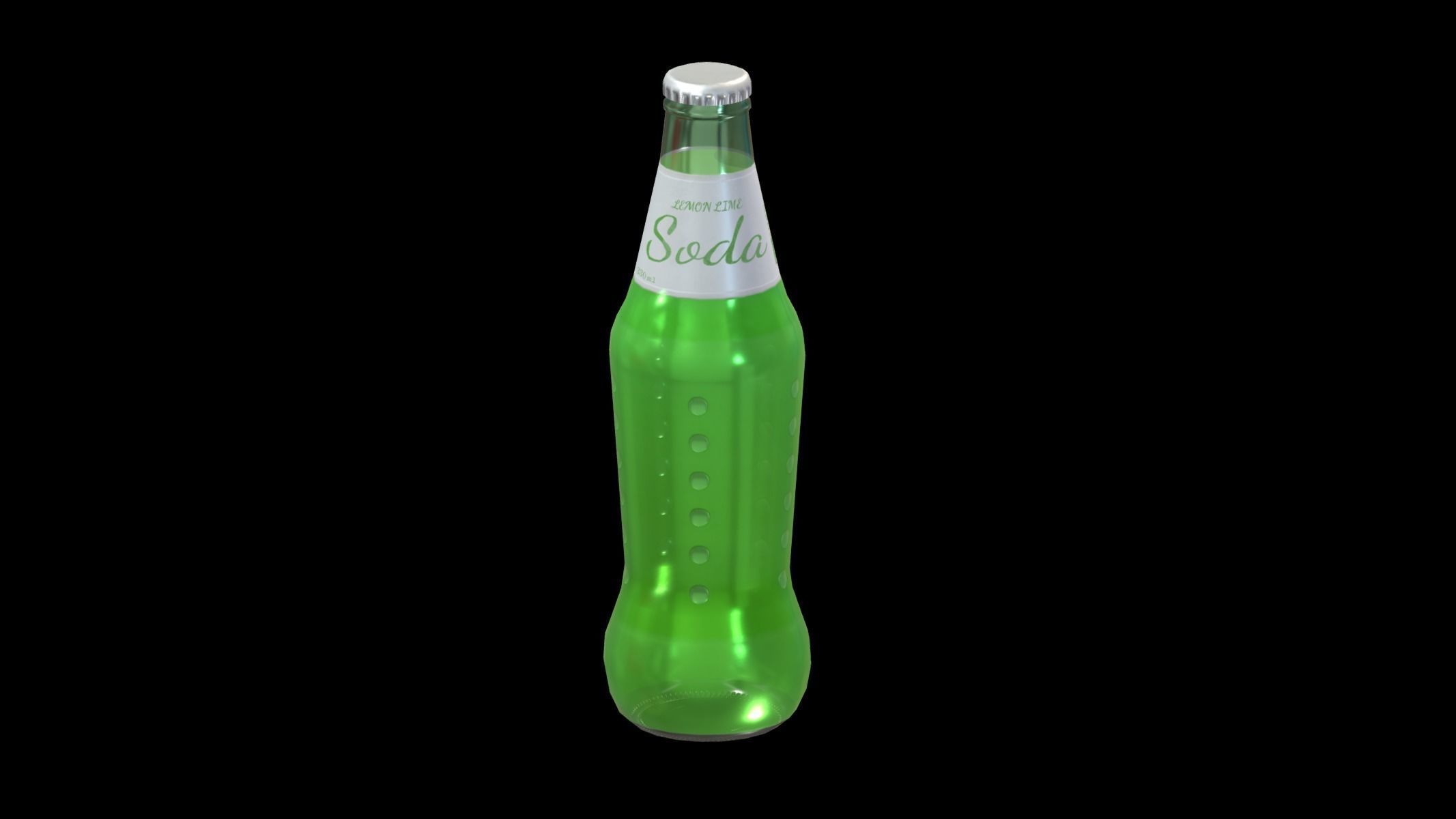 Supermarket Soda Drink Bottle 06 Low Poly PBR Realistic Low-poly 3D model_2
