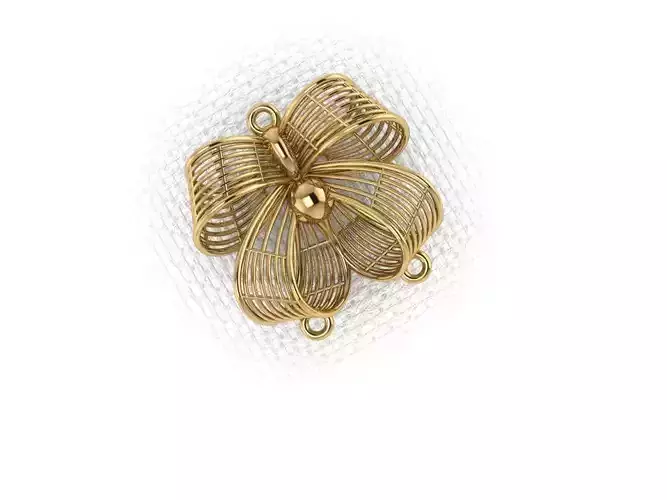 pendant40 gold wire flower charm