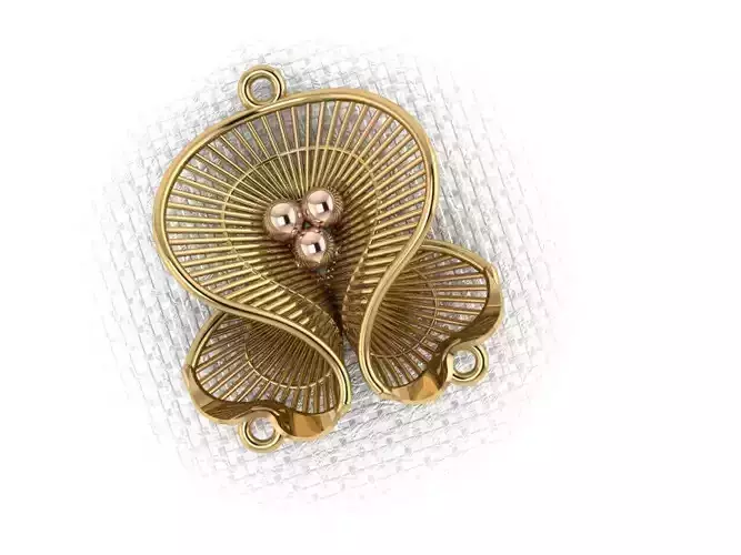 pendant39 gold leaf pendant with two pearls