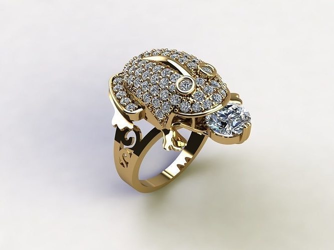 Frog Diamond Ring Lucky Ring in china Cad File 3D model