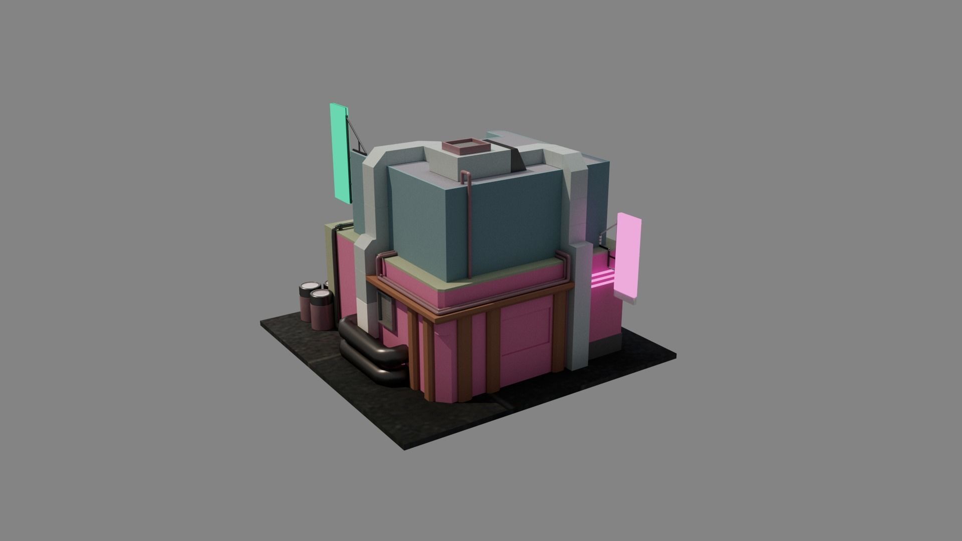 Building Square Series - Store Low-poly 3D model_2